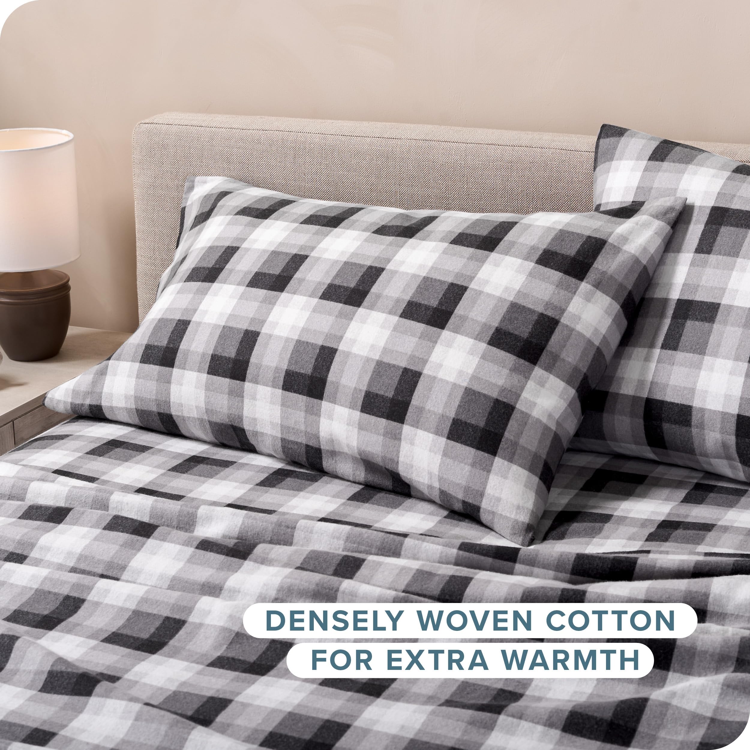 Juego de sábanas de franela Bare Home, estampado, 100% - Imagen 7