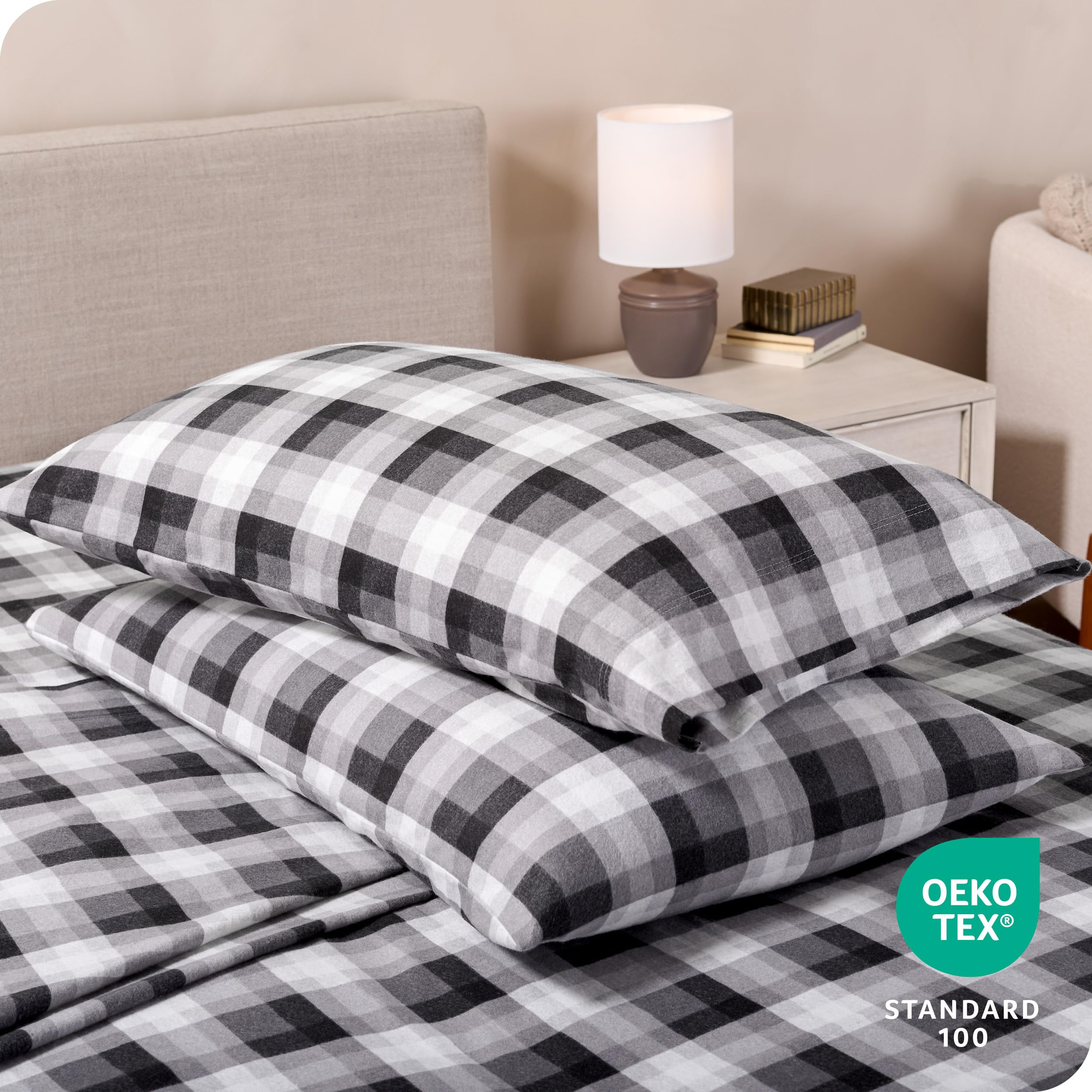 Juego de sábanas de franela Bare Home, estampado, 100% - Imagen 5