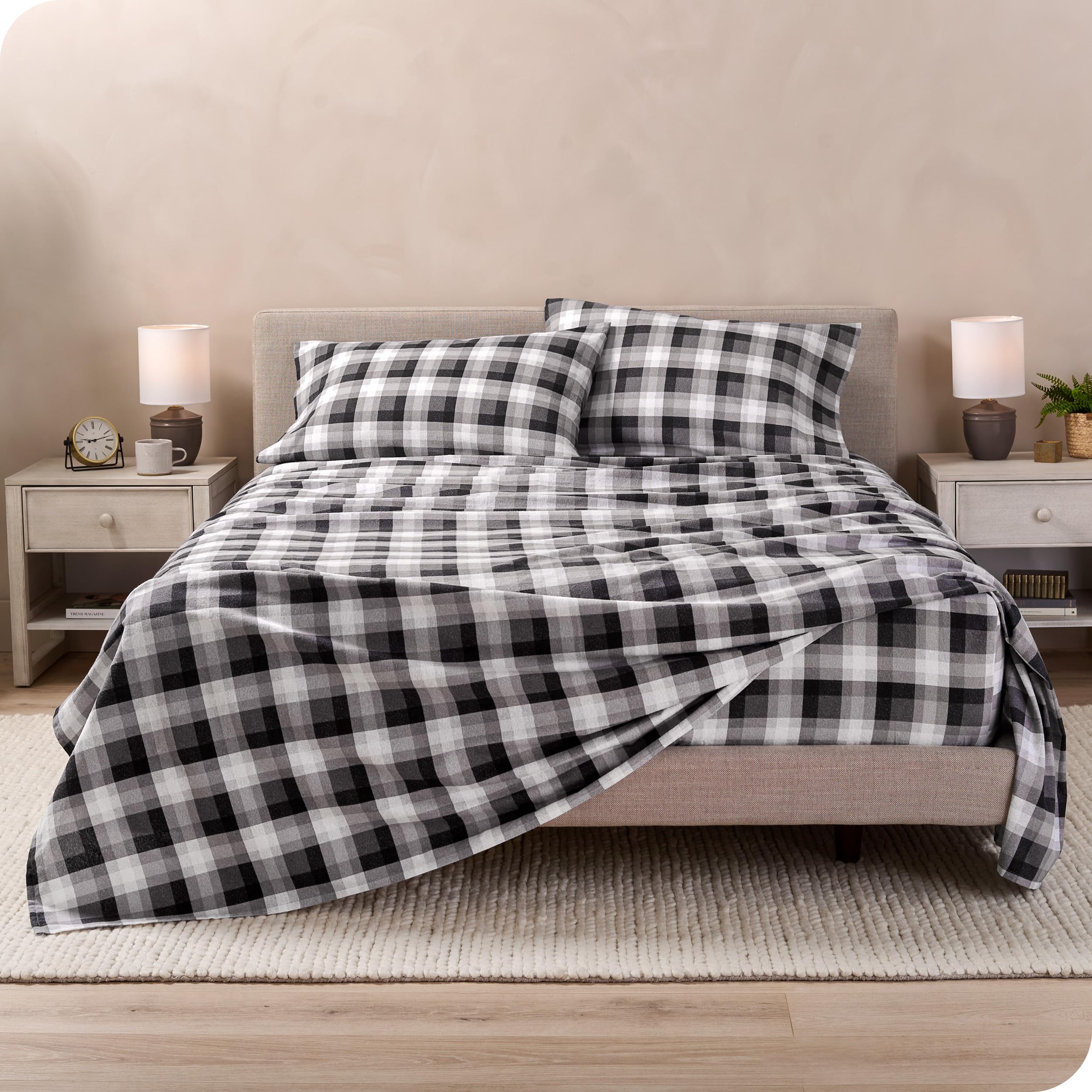 Juego de sábanas de franela Bare Home, estampado, 100% - Imagen 3