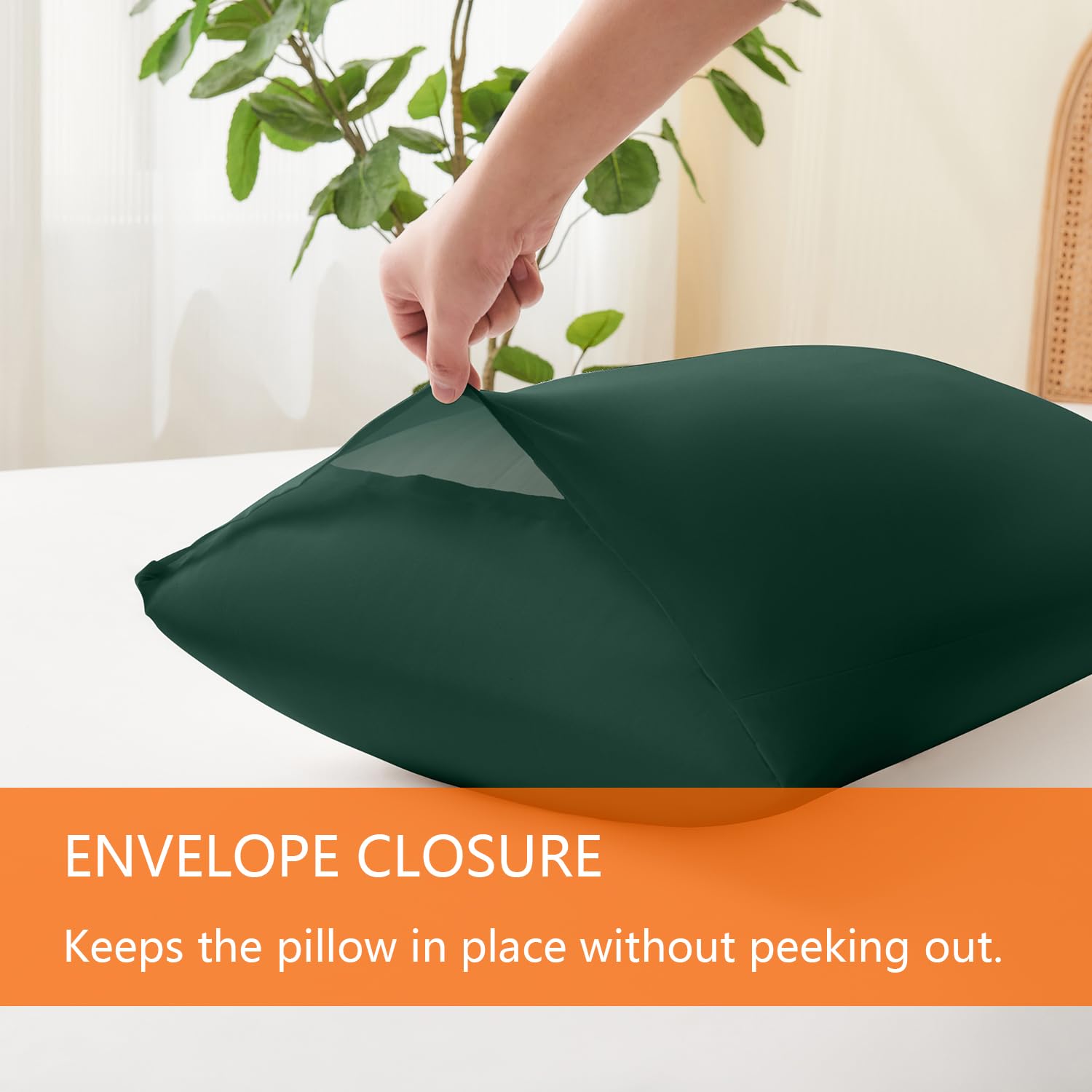 Juego de edredón King YOOHU Verde Esmeralda, 3 Piezas Juego - Imagen 7