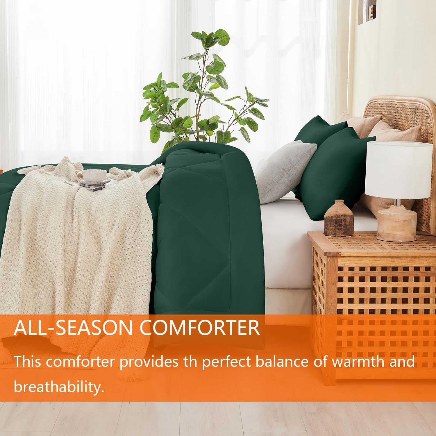 Juego de edredón King YOOHU Verde Esmeralda, 3 Piezas Juego - Imagen 8