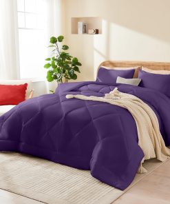 Set de Edredón King YOOHU Morado, 3 Piezas Juego de Ropa de