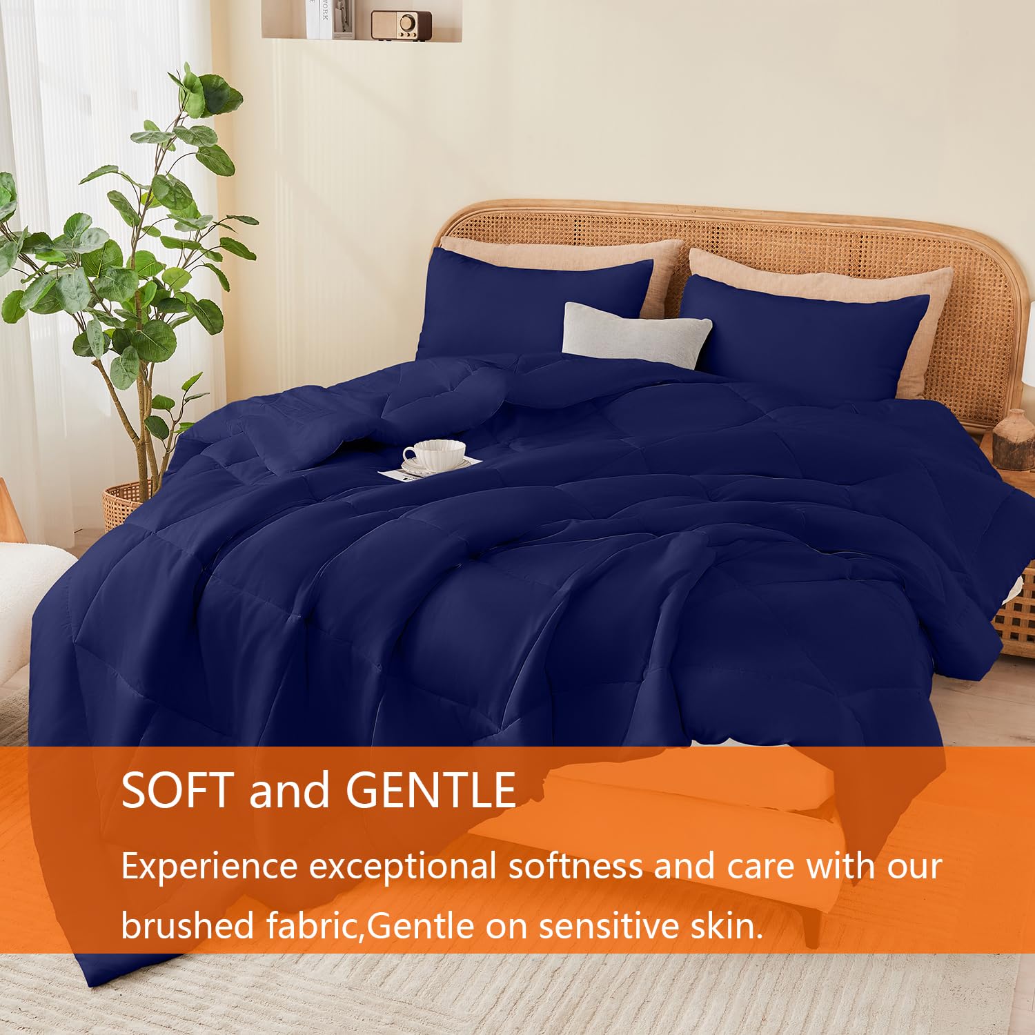 Set de Edredón YOOHU Queen Navy, 3 Piezas de ropa de cama - Imagen 4