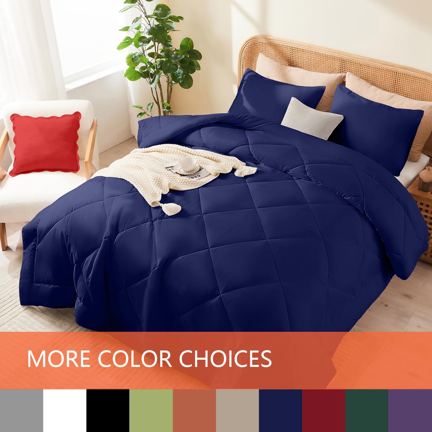 Set de Edredón YOOHU Queen Navy, 3 Piezas de ropa de cama - Imagen 3