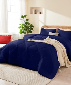 Set de Edredón YOOHU Queen Navy, 3 Piezas de ropa de cama