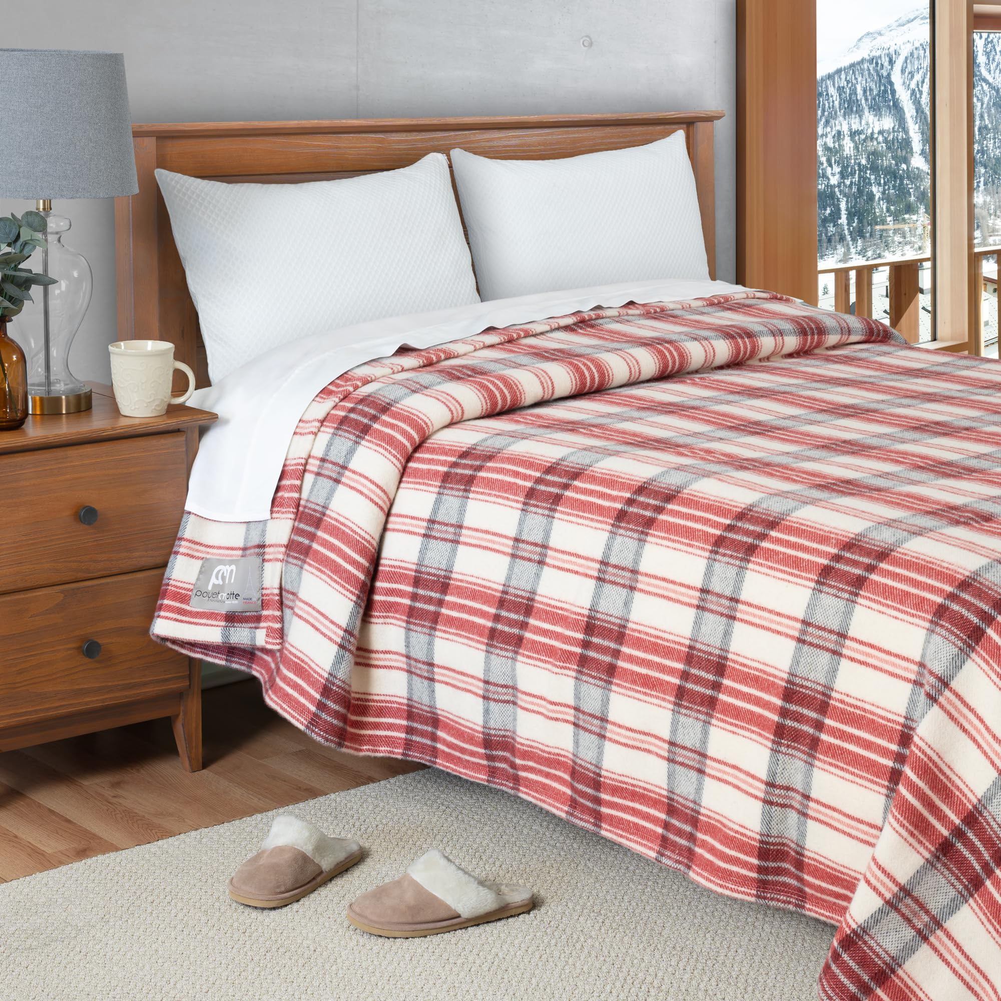 Manta Poyet Motte Tahoe 450GSM 90% Lana -Rosewood - Imagen 7