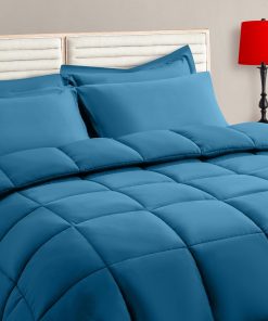 Juego de edredón completo TAIMIT Teal - 7 piezas, juego de