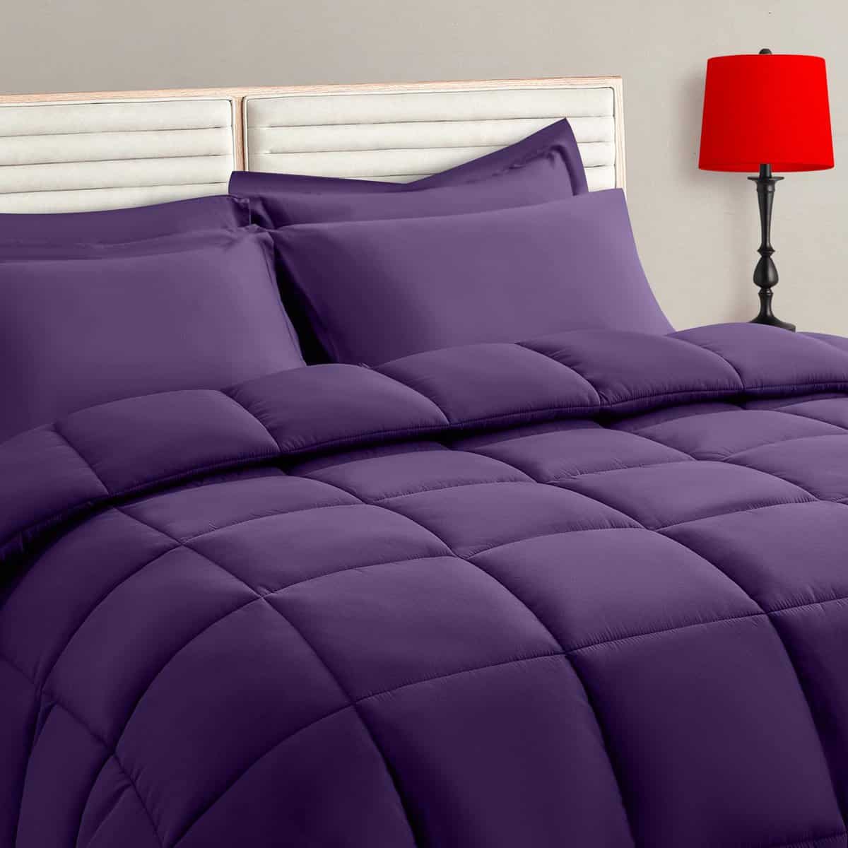 Juego de Edredón Morado TAIMIT - 7 Piezas, Ropa de Cama en