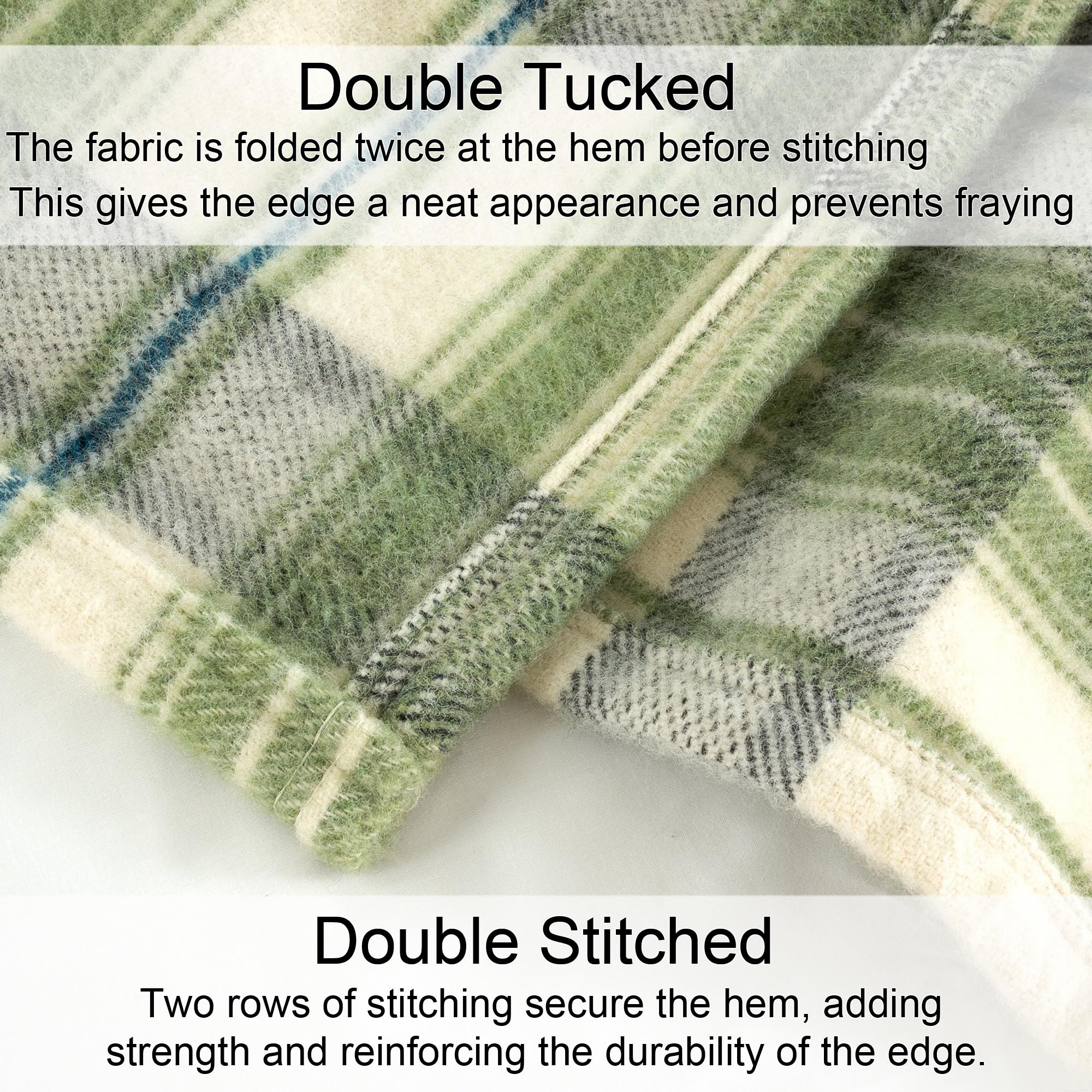 Manta Poyet Motte Tahoe 450GSM de Lana -Olive - Imagen 5