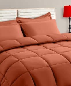 Juego de edredón completo en color naranja quemado - 7