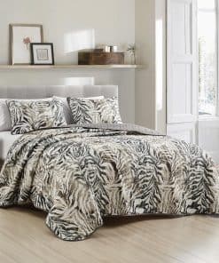 Juego de Colcha de 3 Piezas ESCA Alley Animal Print Gris