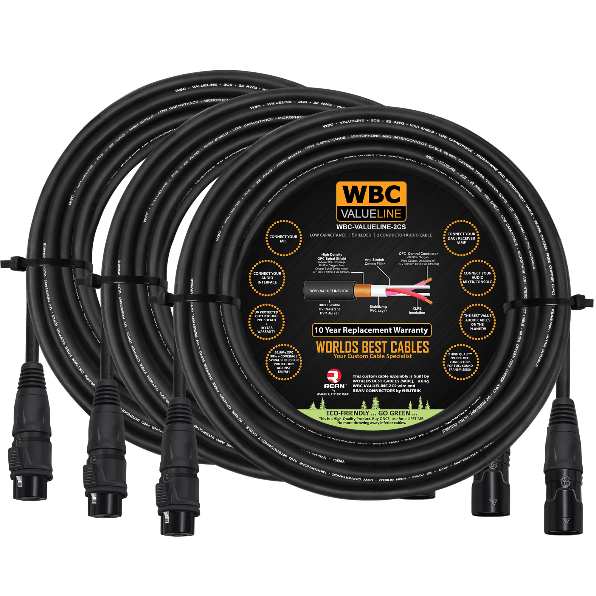 WBC-VALUELINE-2CS (22 AWG) - 3 Unidades - 40 pies - Cables