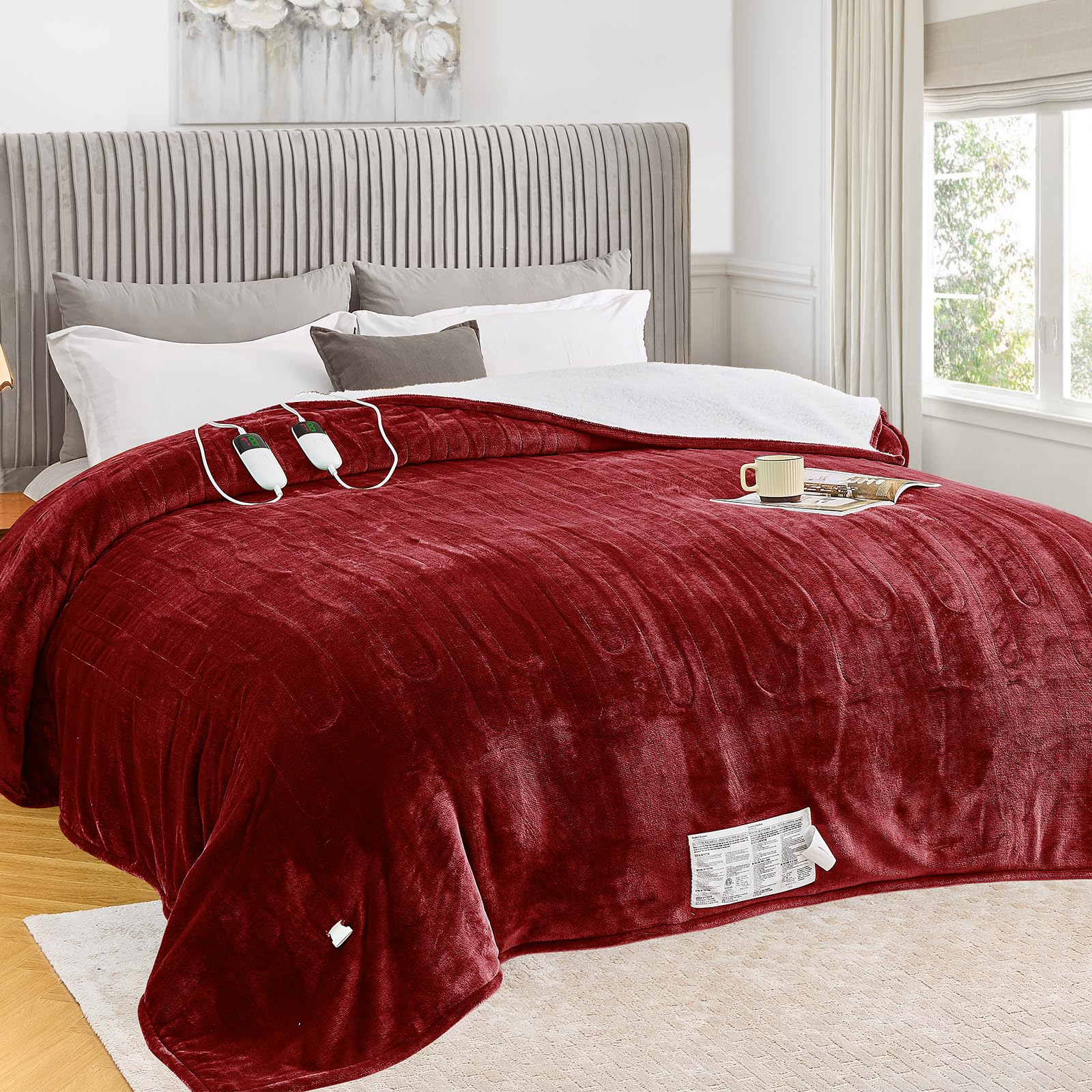 Manta eléctrica calentada greenoak tamaño King 100"X90" con