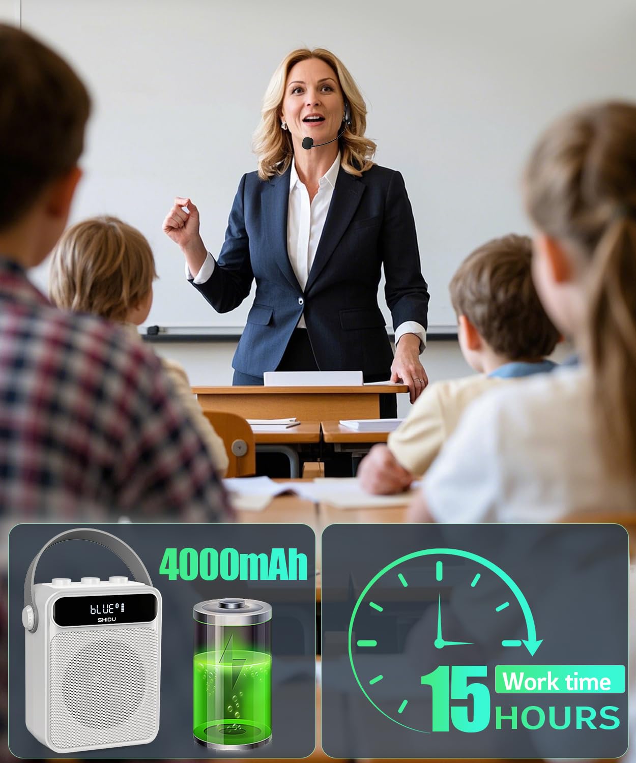 Amplificador de Voz SHIDU con Micrófono -ire Libre - Imagen 5