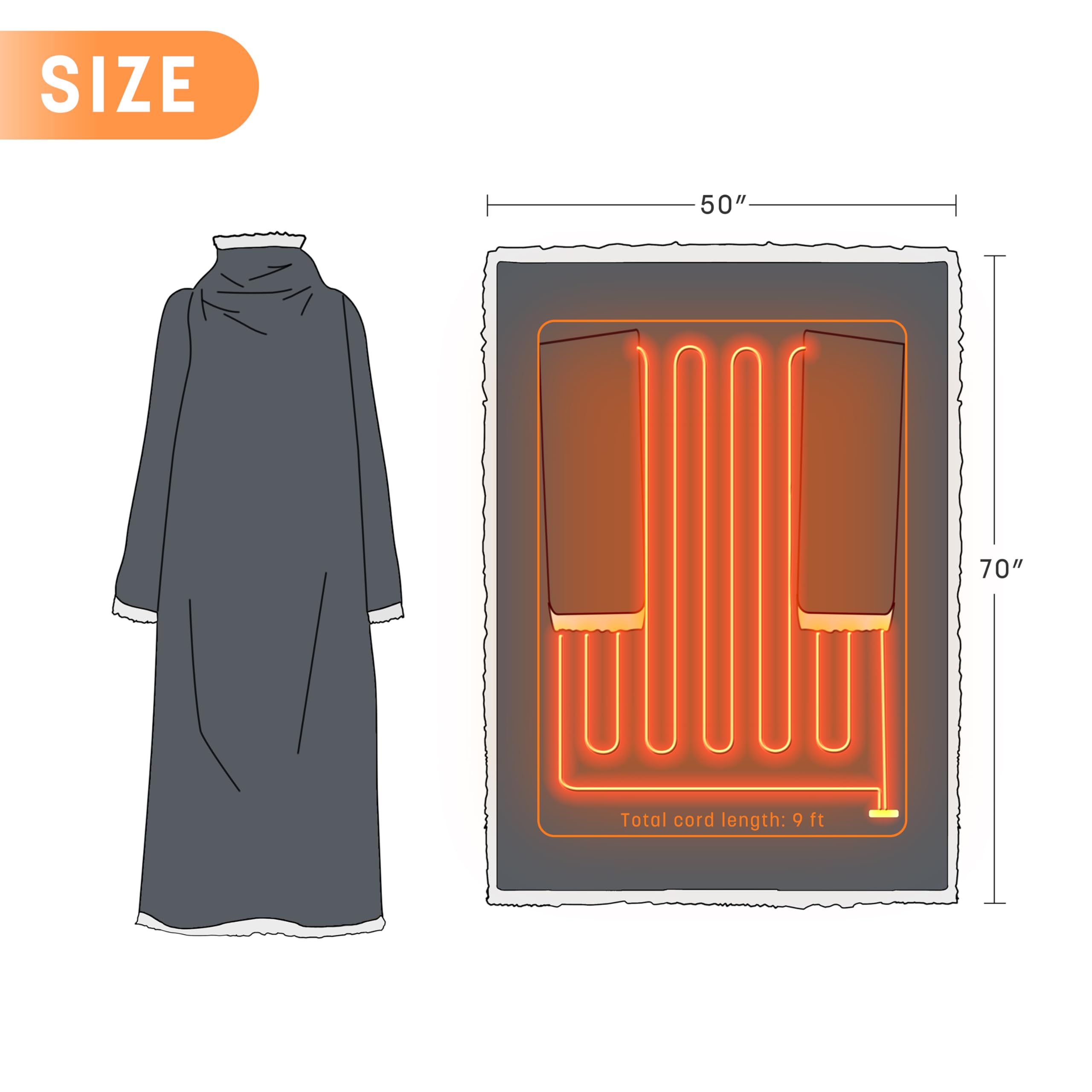 Manta Eléctrica con Mangas Catalonia, Manta -Gris - Imagen 8