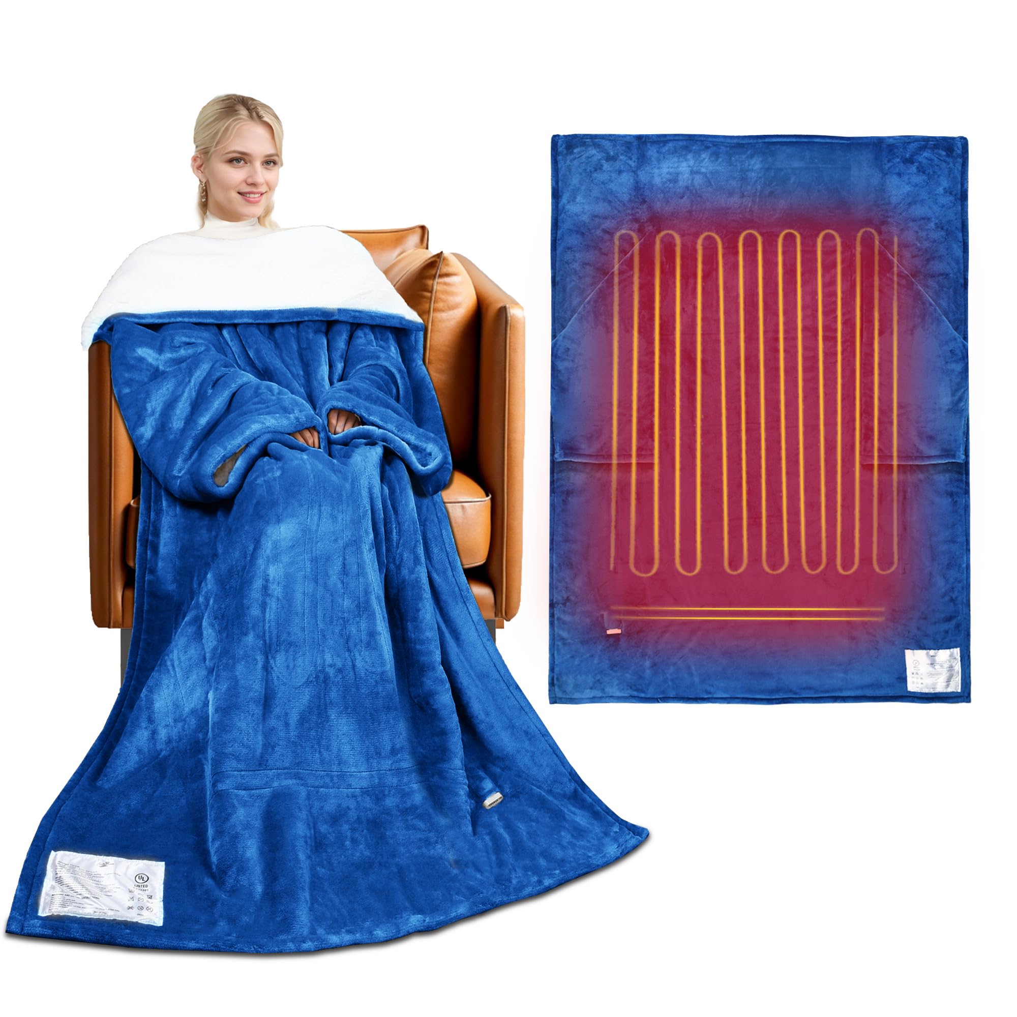 Tirrinia Manta Eléctrica con Mangas, Manta Térmica, Manta