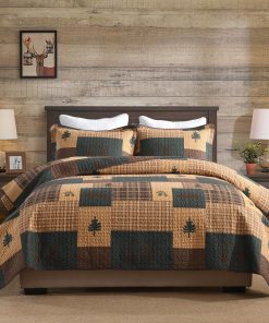 Colcha Queen Size Finlonte, 100% Algodón, Colcha de Cabaña