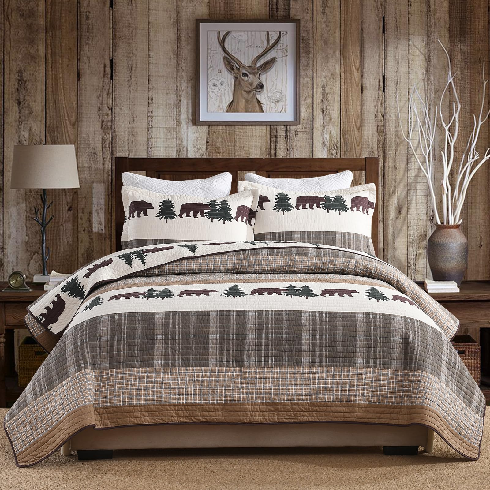 Colcha Queen Size PERHOM Cabin - 100% algodón, Juego de