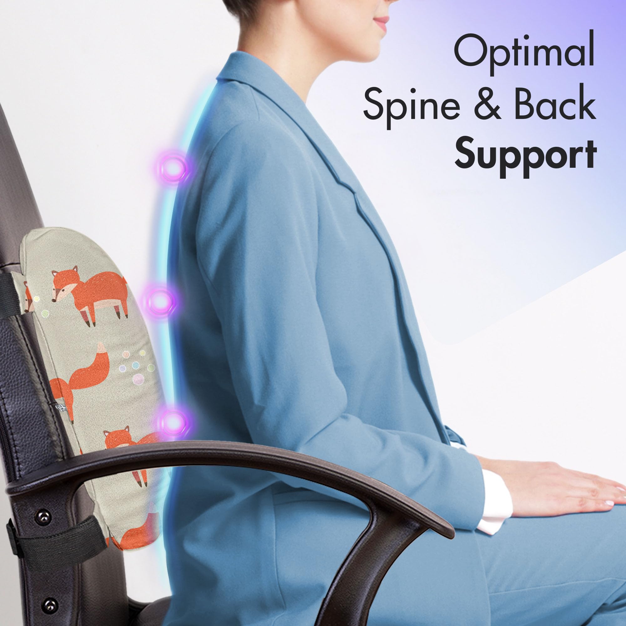 Almohada de Soporte Lumbar Lunarable Fox, Animal Rítmico - Imagen 3