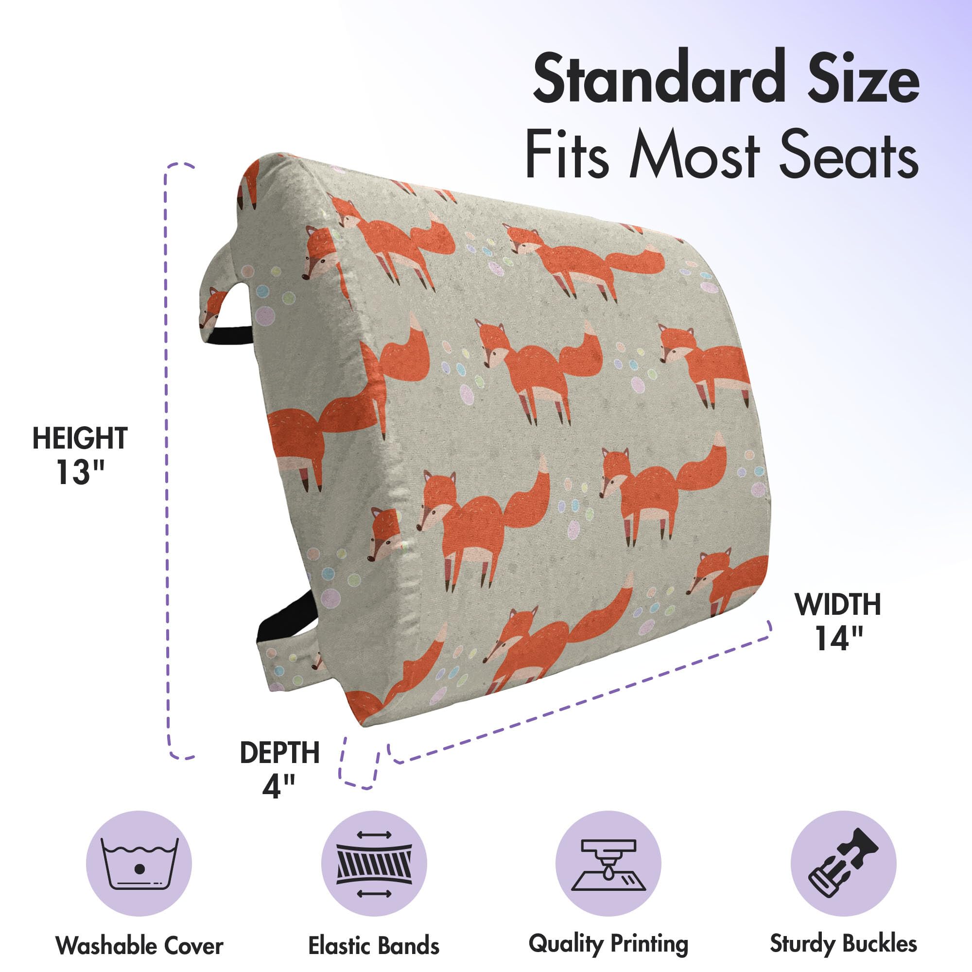 Almohada de Soporte Lumbar Lunarable Fox, Animal Rítmico - Imagen 5