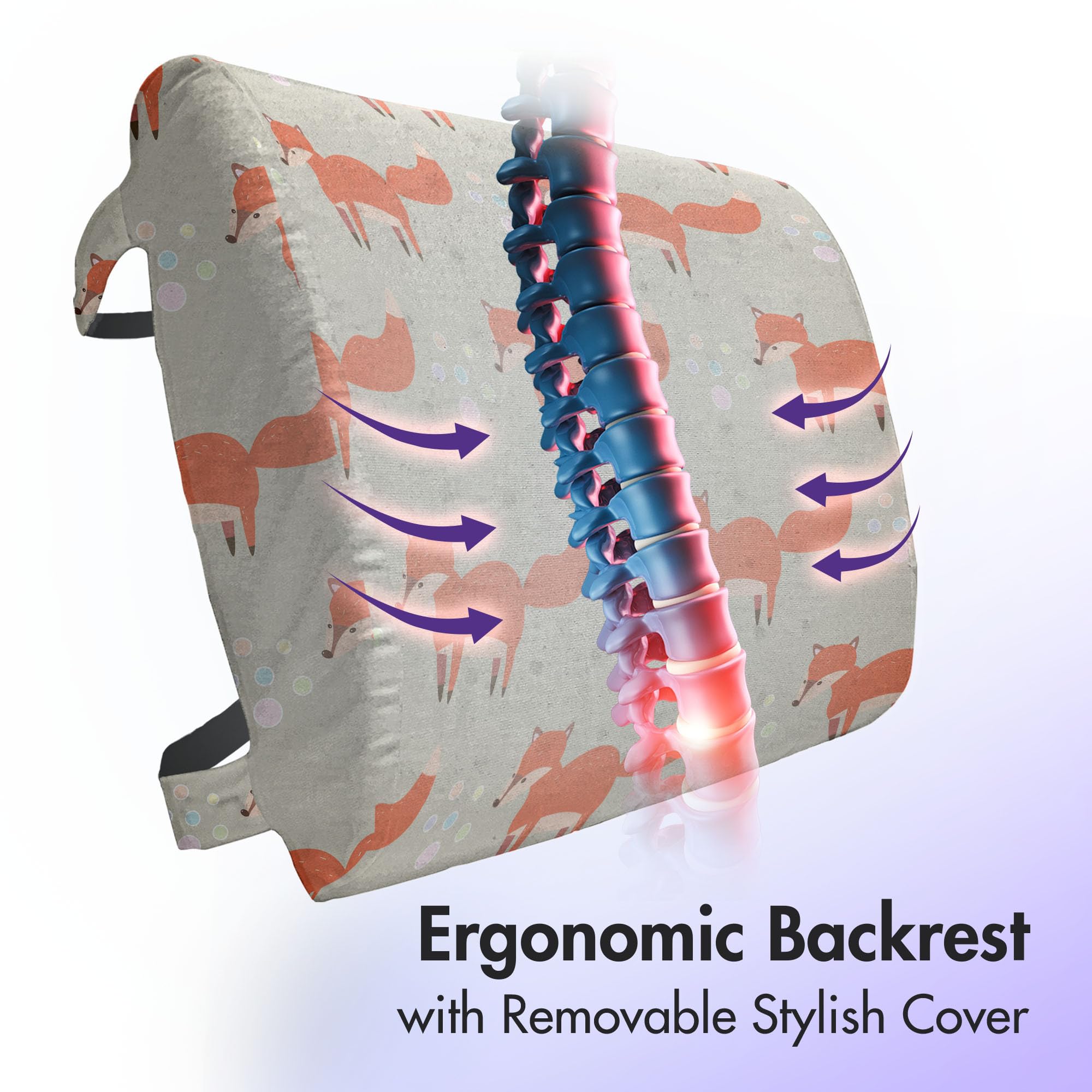 Almohada de Soporte Lumbar Lunarable Fox, Animal Rítmico - Imagen 4