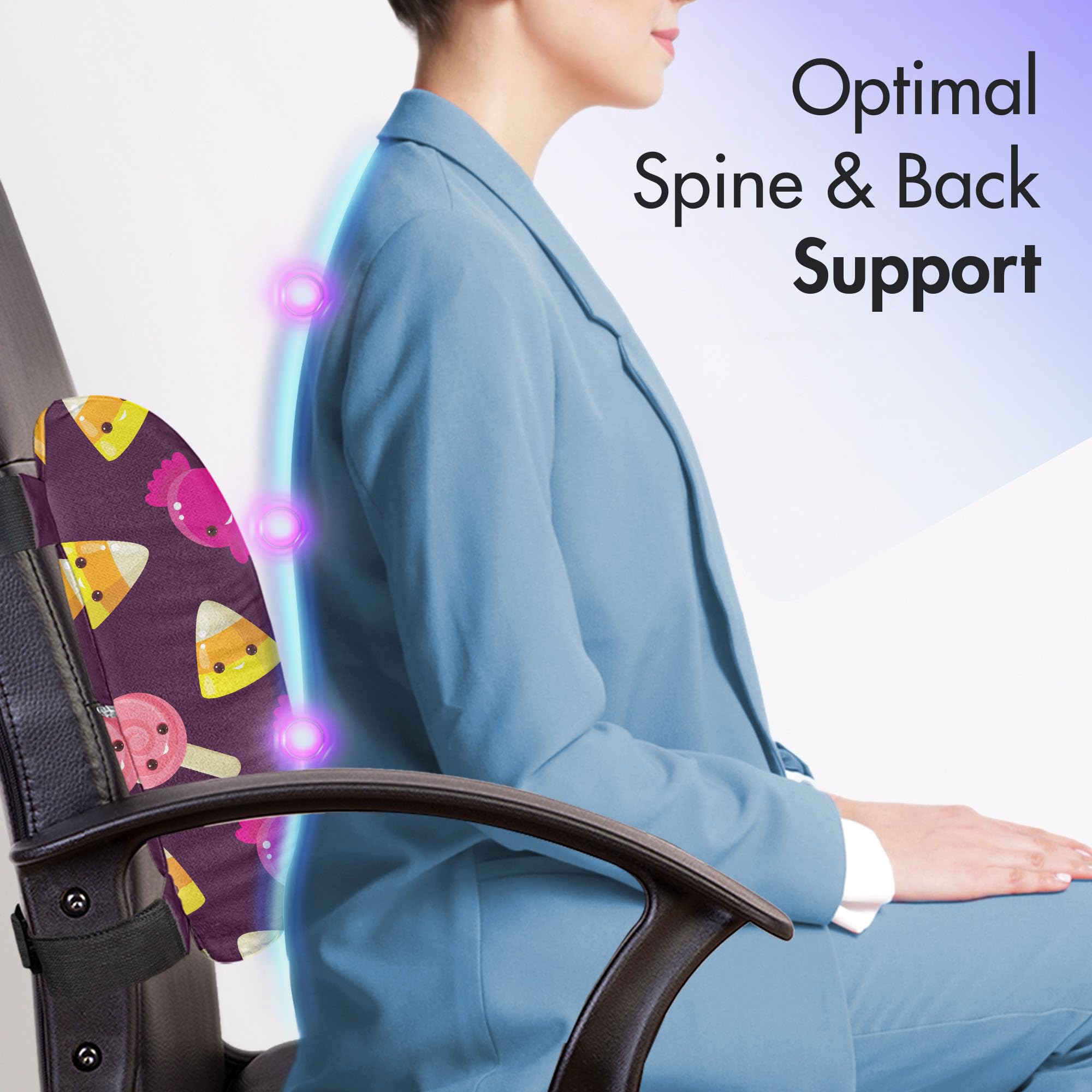 Almohada de soporte lumbar Lunarable Candy Corn, Patrón de - Imagen 3