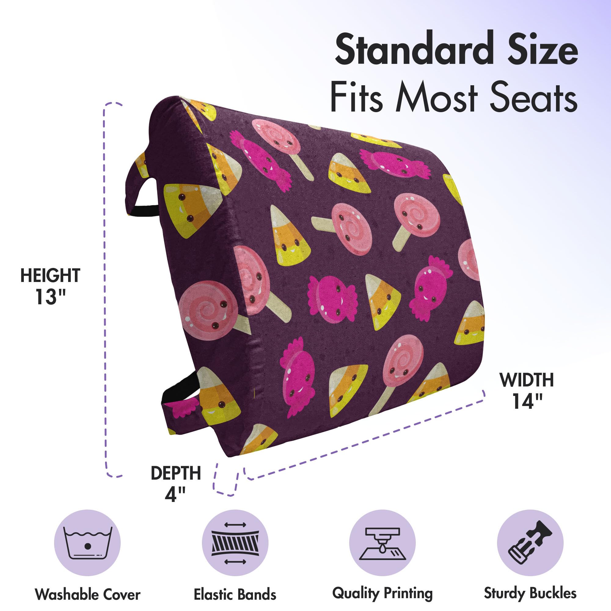 Almohada de soporte lumbar Lunarable Candy Corn, Patrón de - Imagen 5