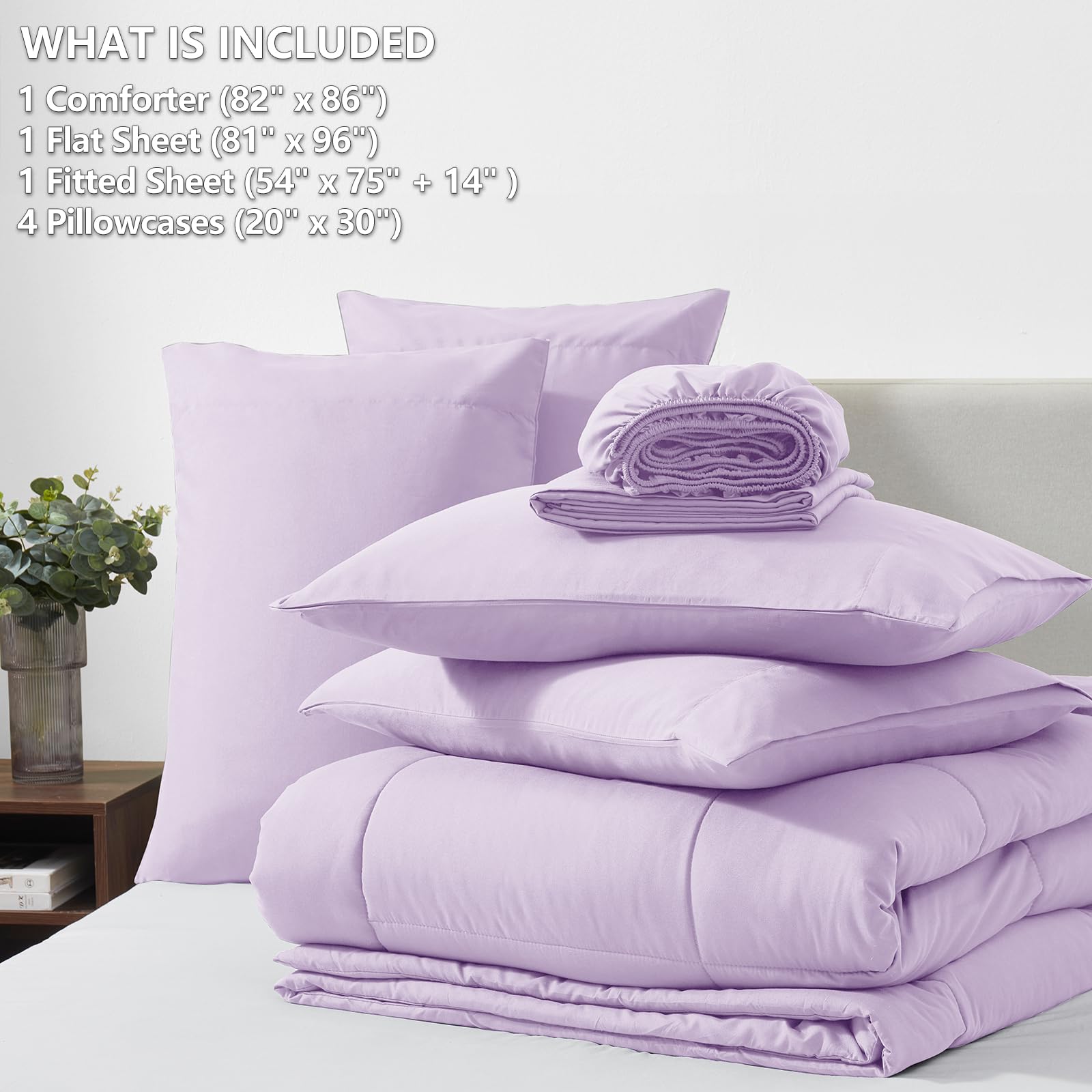 Juego de edredones completo CozyLux lila para cama tamaño - Imagen 6