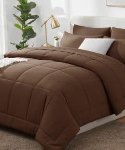 Juego de Cobertor Completo CozyLux Marrrón para Cama