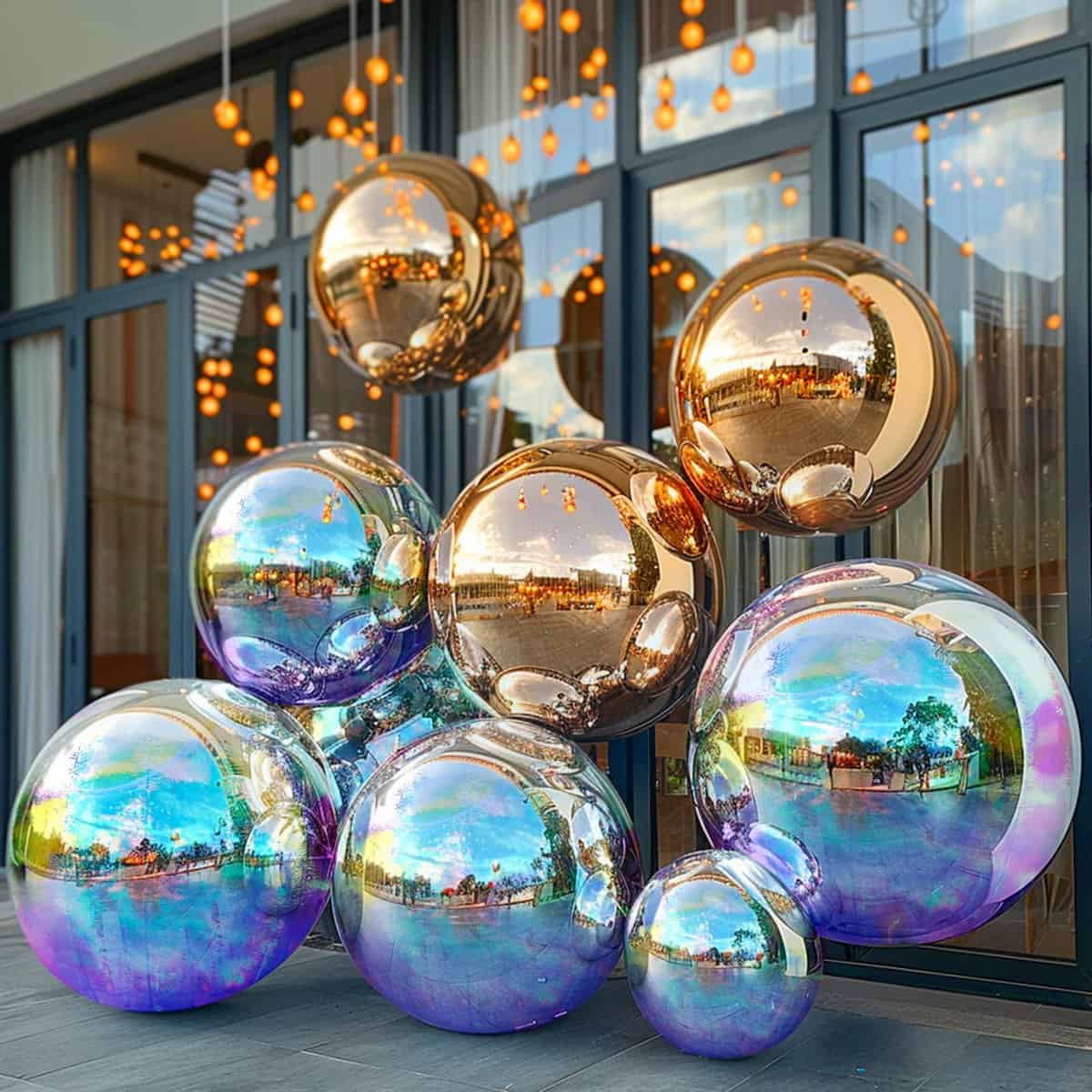 Bola de Espejo Inflable Gigante OZIS, Globos Brillantes y - Imagen 6