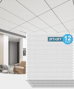 Azulejos acústicos para techo Art3d 2x2ft 12-Pack, Paneles