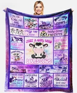 Manta de Vaca Regalos para Mujeres Niñas Amantes Decoración
