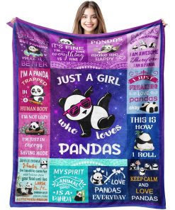 Manta de Panda para Niñas Mujeres Amantes de los Pandas