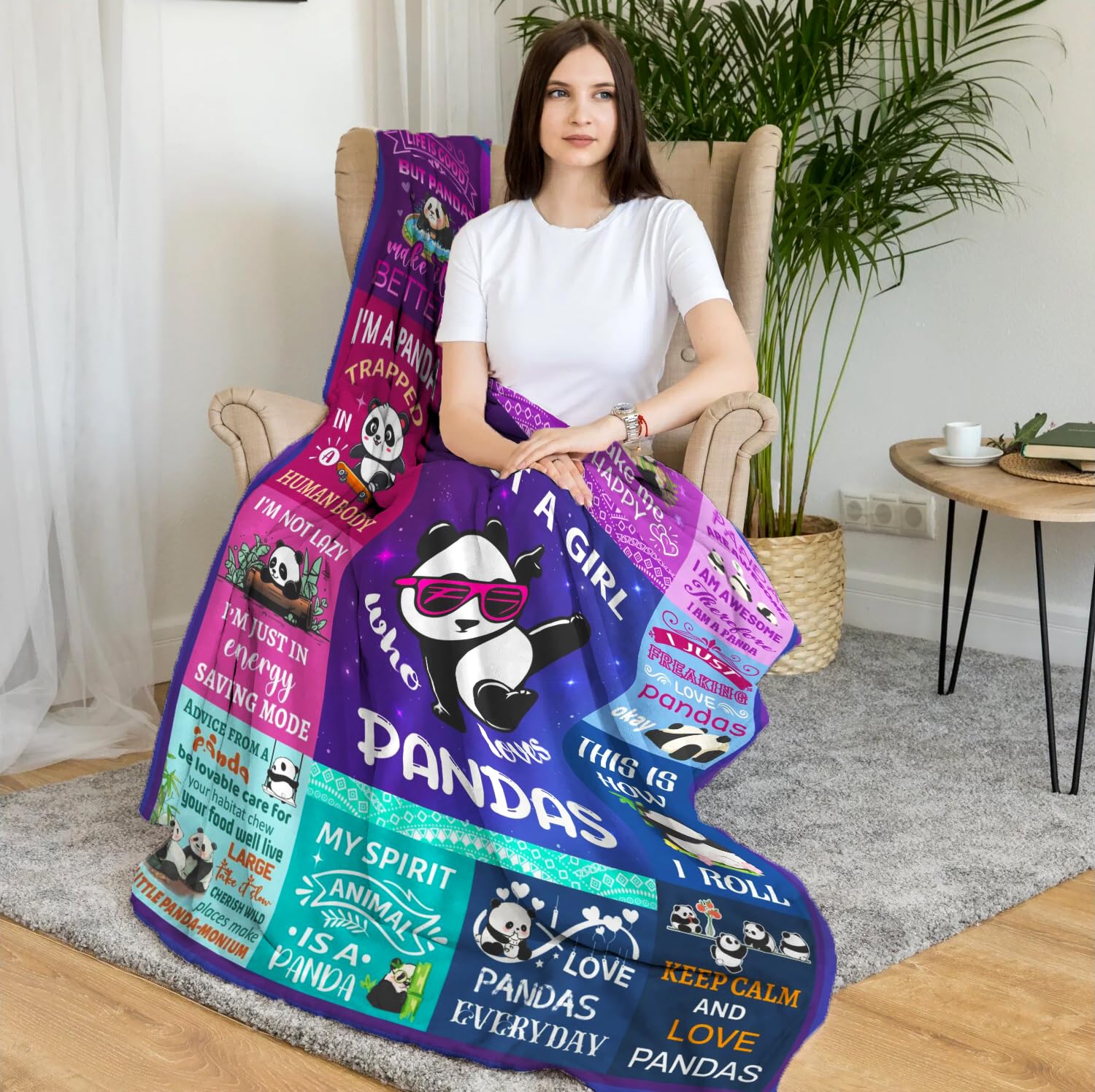 Manta de Panda para Niñas Mujeres Amantes de los Pandas - Imagen 4