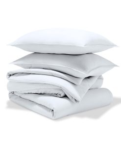 Juego de Edredón Bare Home - Tamaño Completo - -Blanco