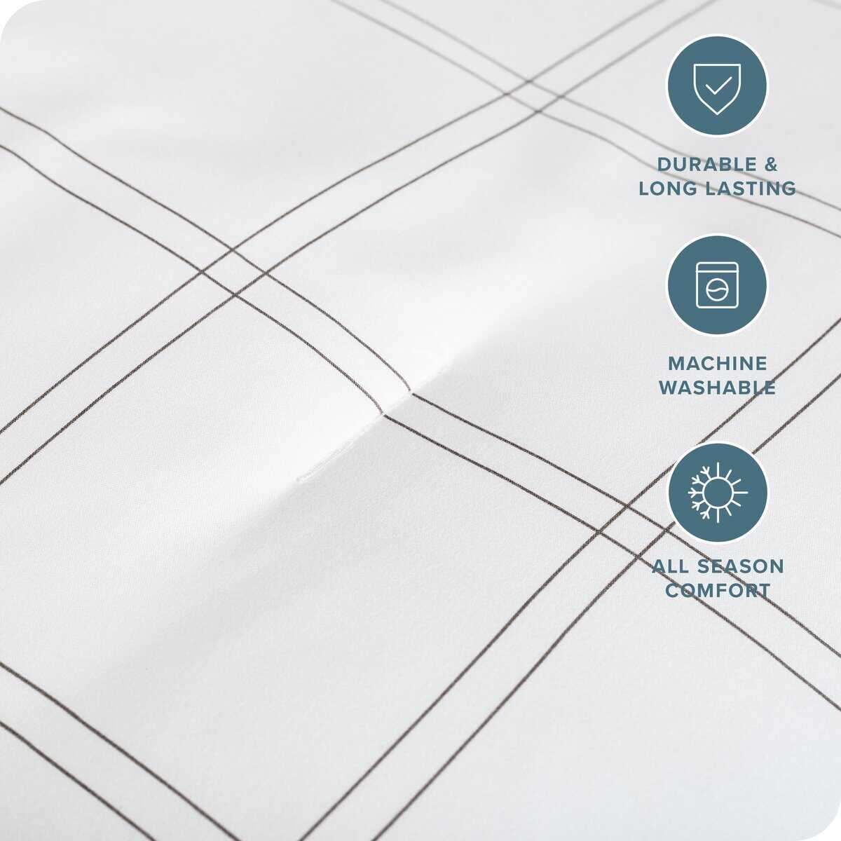 Juego de Edredón Bare Home - Tamaño -Blanco/Gris - Imagen 4