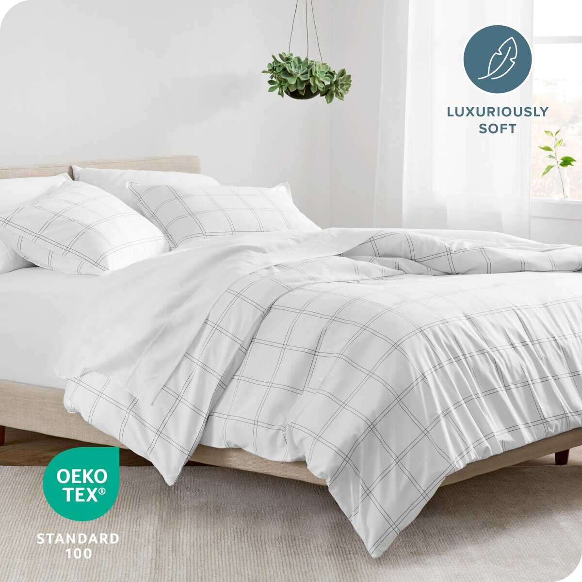 Juego de Edredón Bare Home - Tamaño -Blanco/Gris - Imagen 5