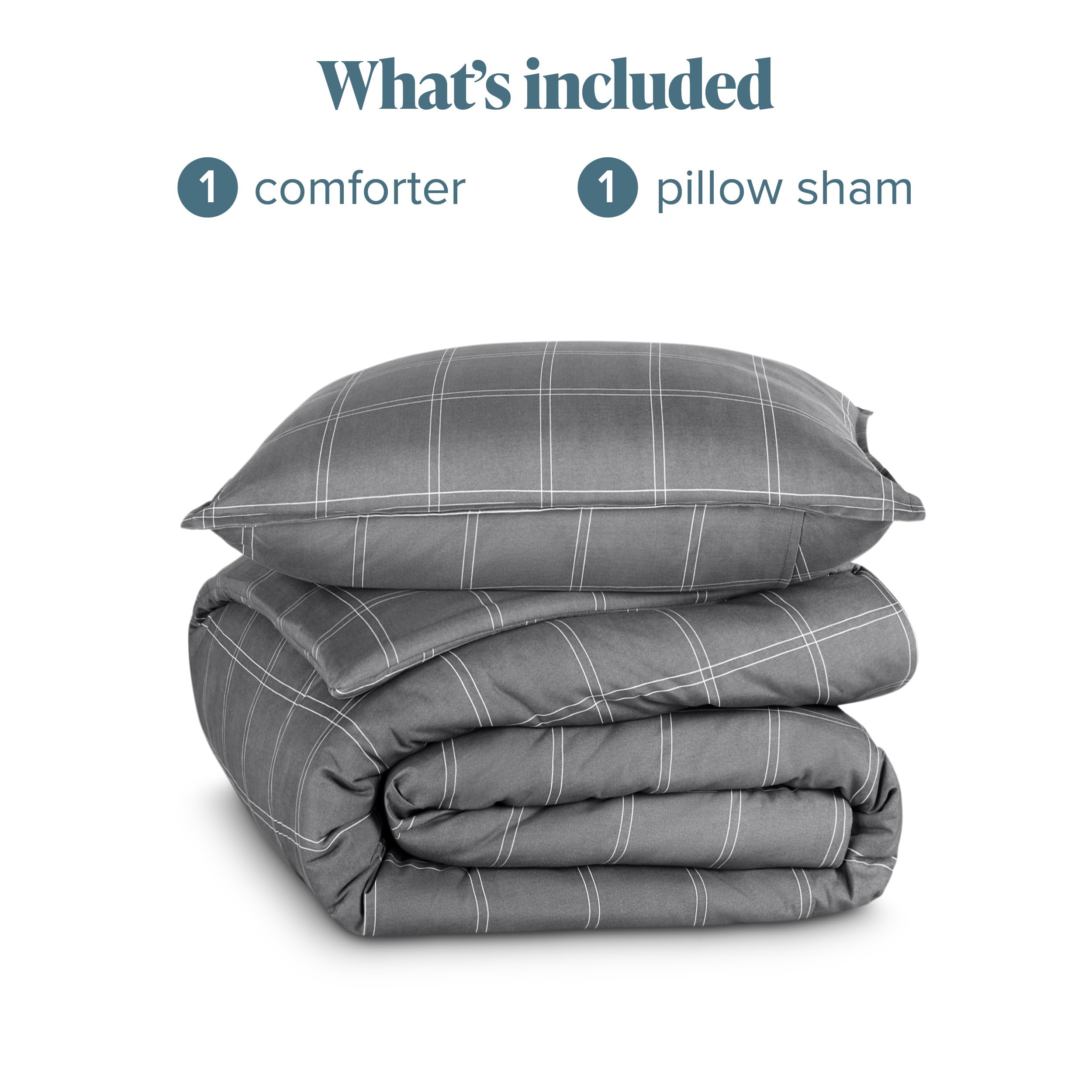 Juego de Edredón Bare Home - Tamaño -Gris/Blanco - Imagen 6