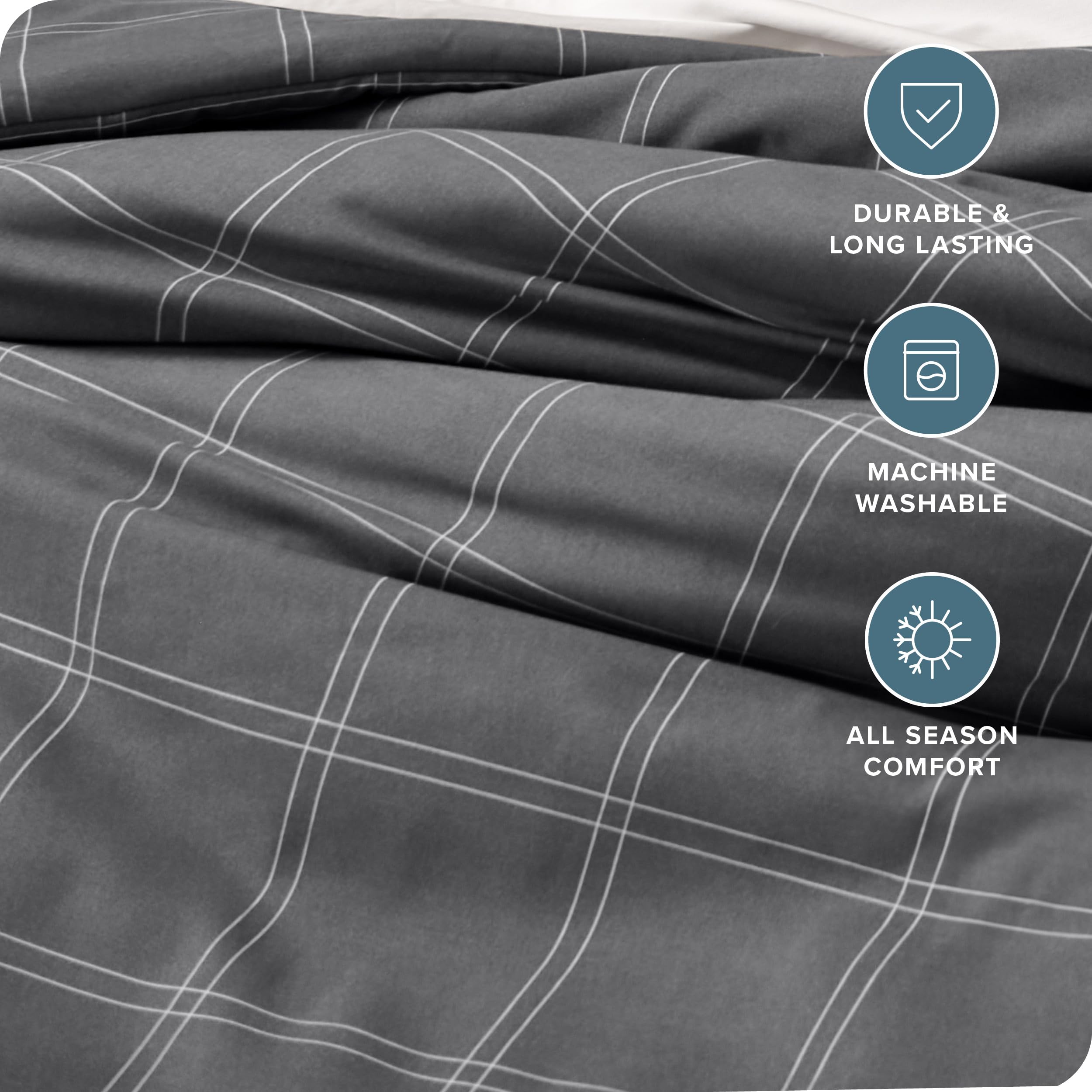 Juego de Edredón Bare Home - Tamaño -Gris/Blanco - Imagen 4