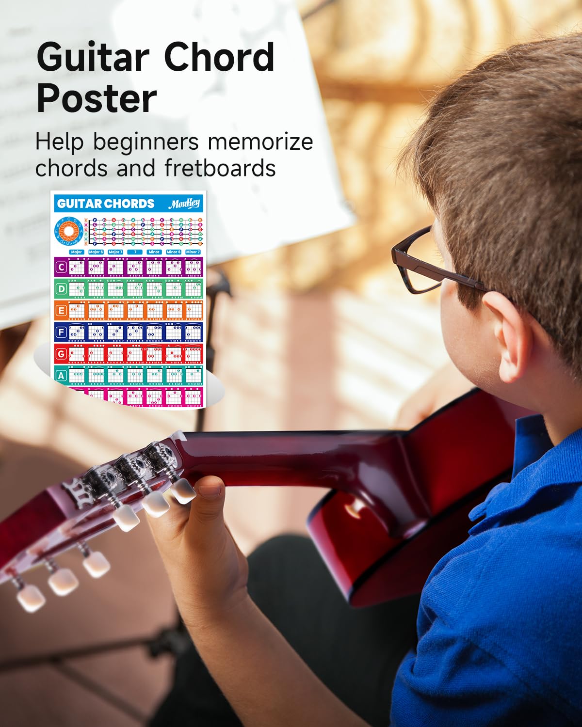 Guitarra Acústica Moukey de 30" para Principiantes Niños - Imagen 7