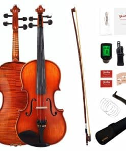Violín 4/4 Tamaño Completo, Set de Madera Maciza para