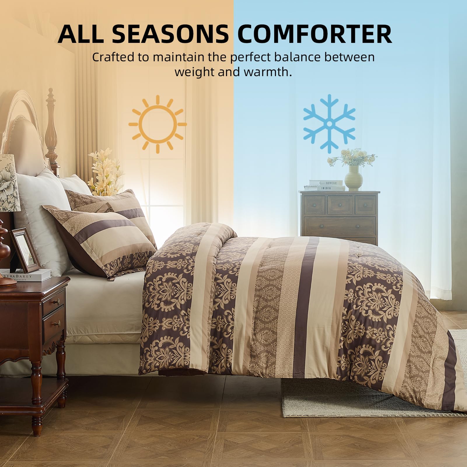 Conjunto de Edredón VatinHK Damask King Size - Lujoso Juego - Imagen 6