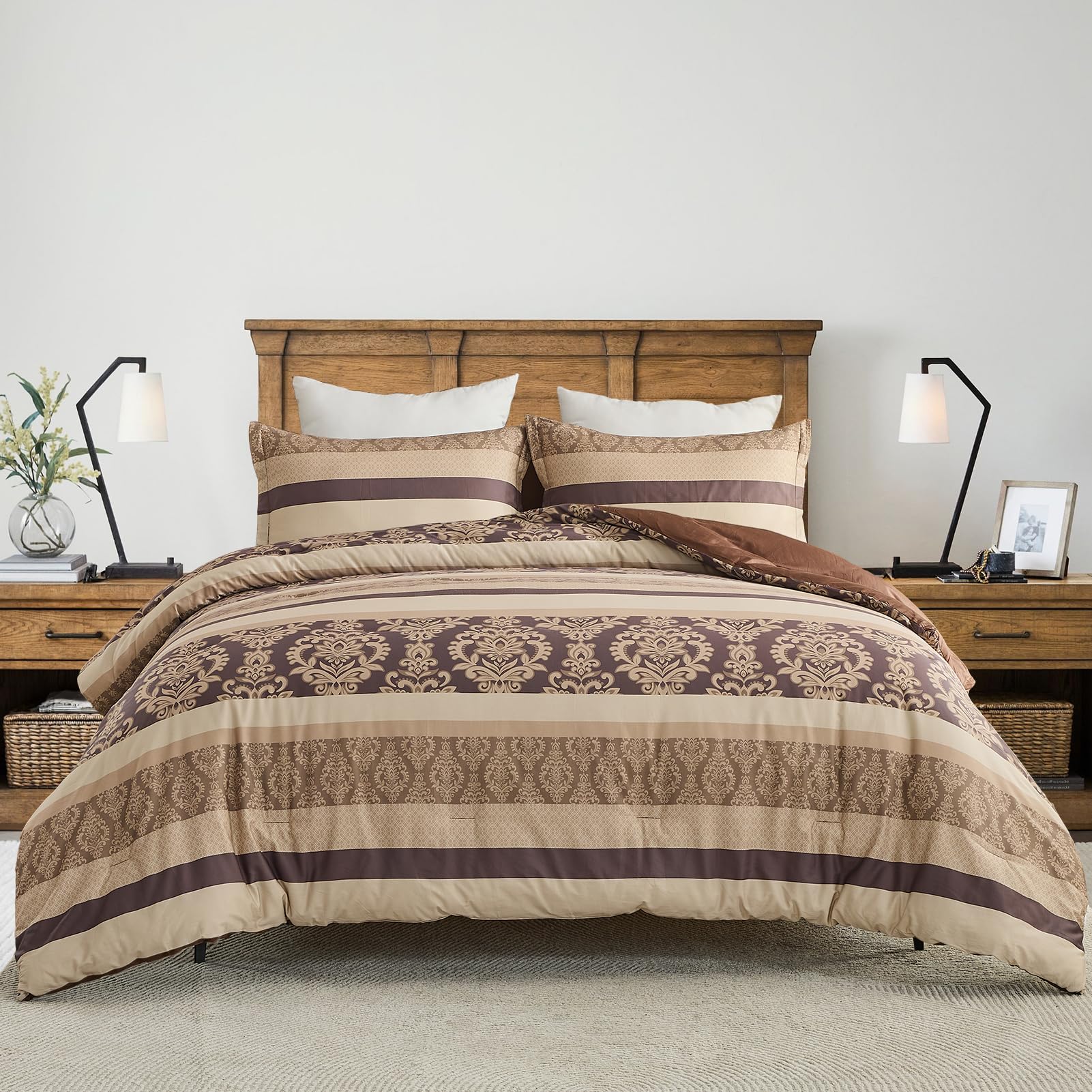 Conjunto de Edredón VatinHK Damask King Size - Lujoso Juego - Imagen 3