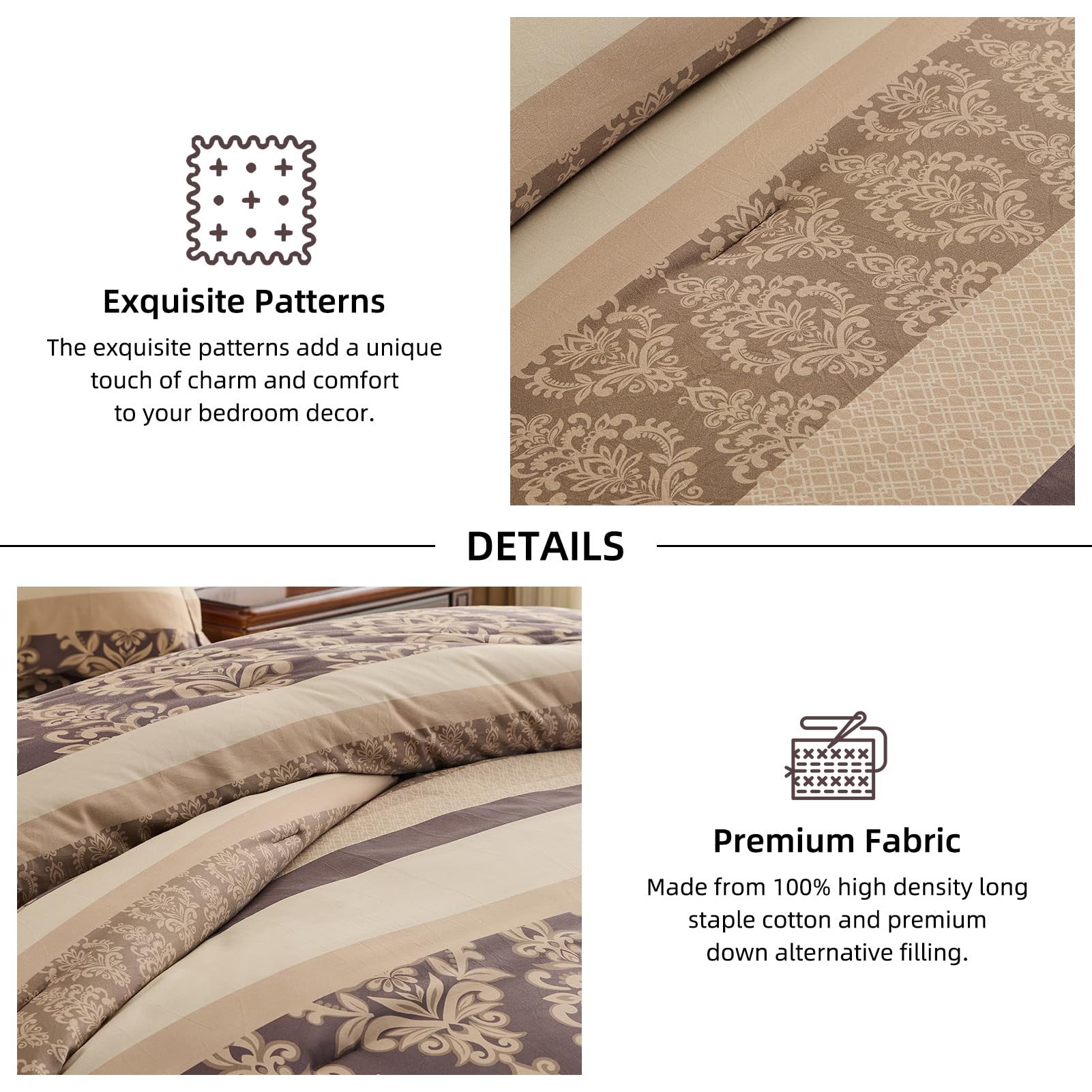 Conjunto de Edredón VatinHK Damask King Size - Lujoso Juego - Imagen 7