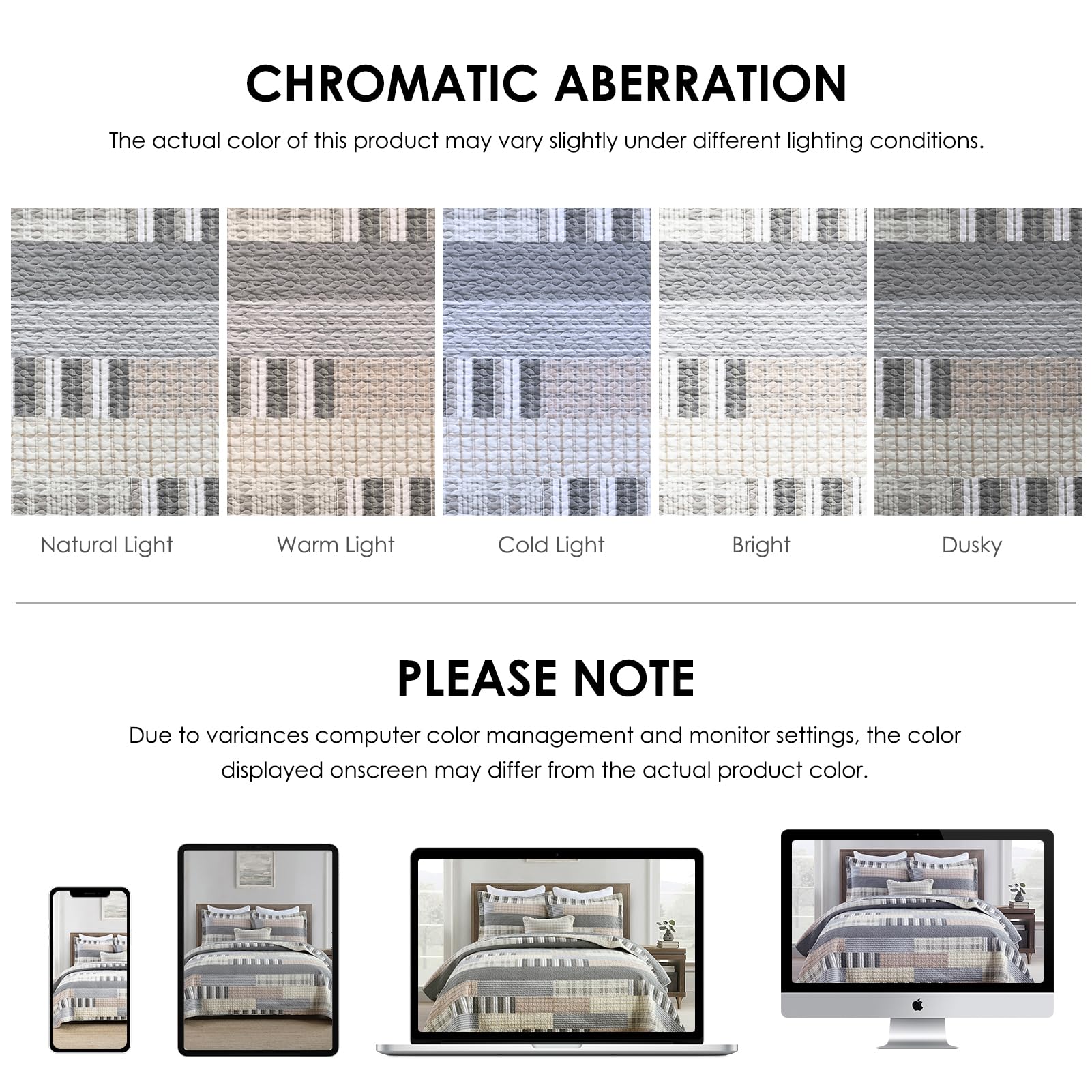 Juego de Edredones a Cuadros QuiltEase Tamaño King - Set de - Imagen 7