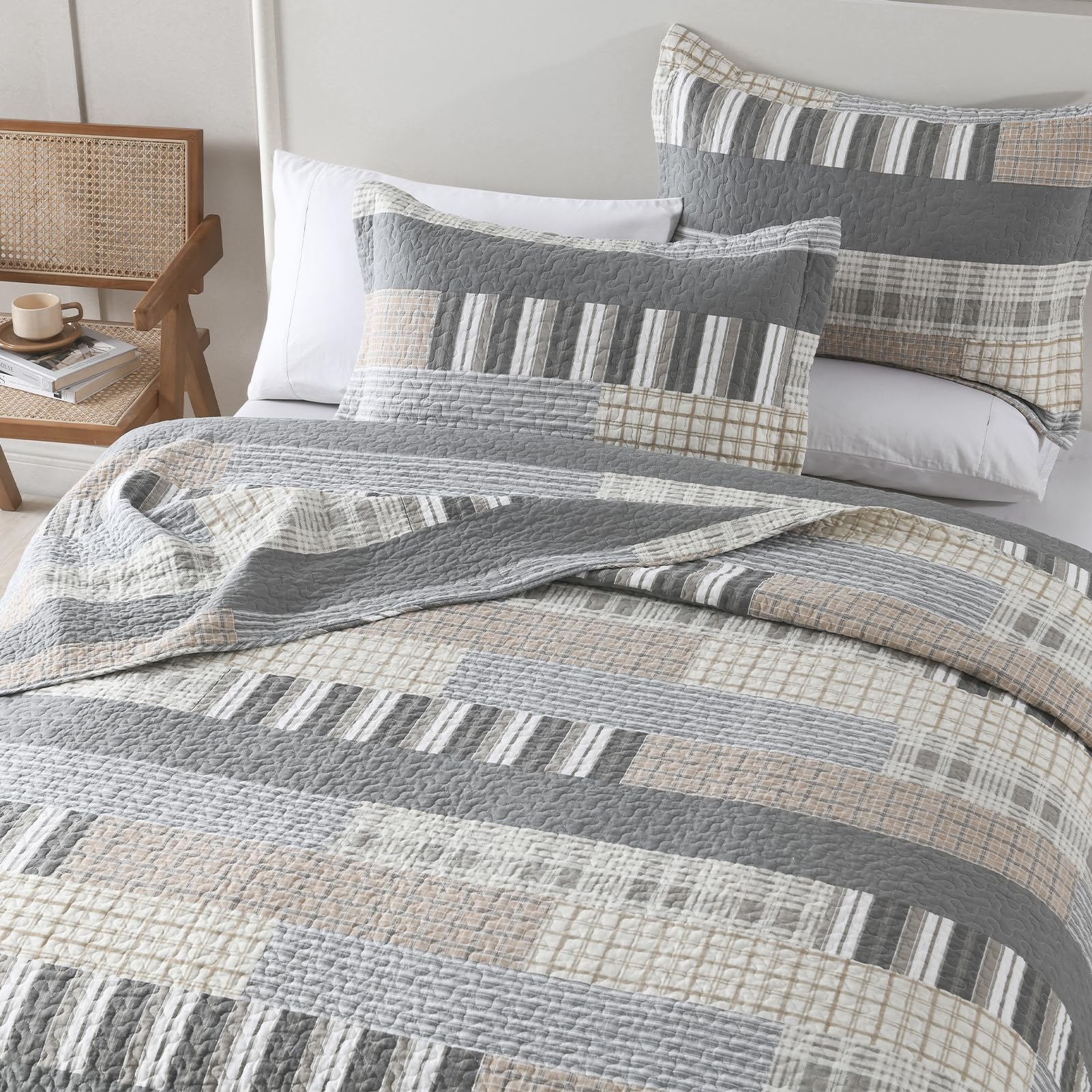 Juego de Edredones a Cuadros QuiltEase Tamaño King - Set de - Imagen 4
