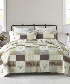 Juego de Edredón a Cuadros Tamaño King - Juego de 3 Piezas