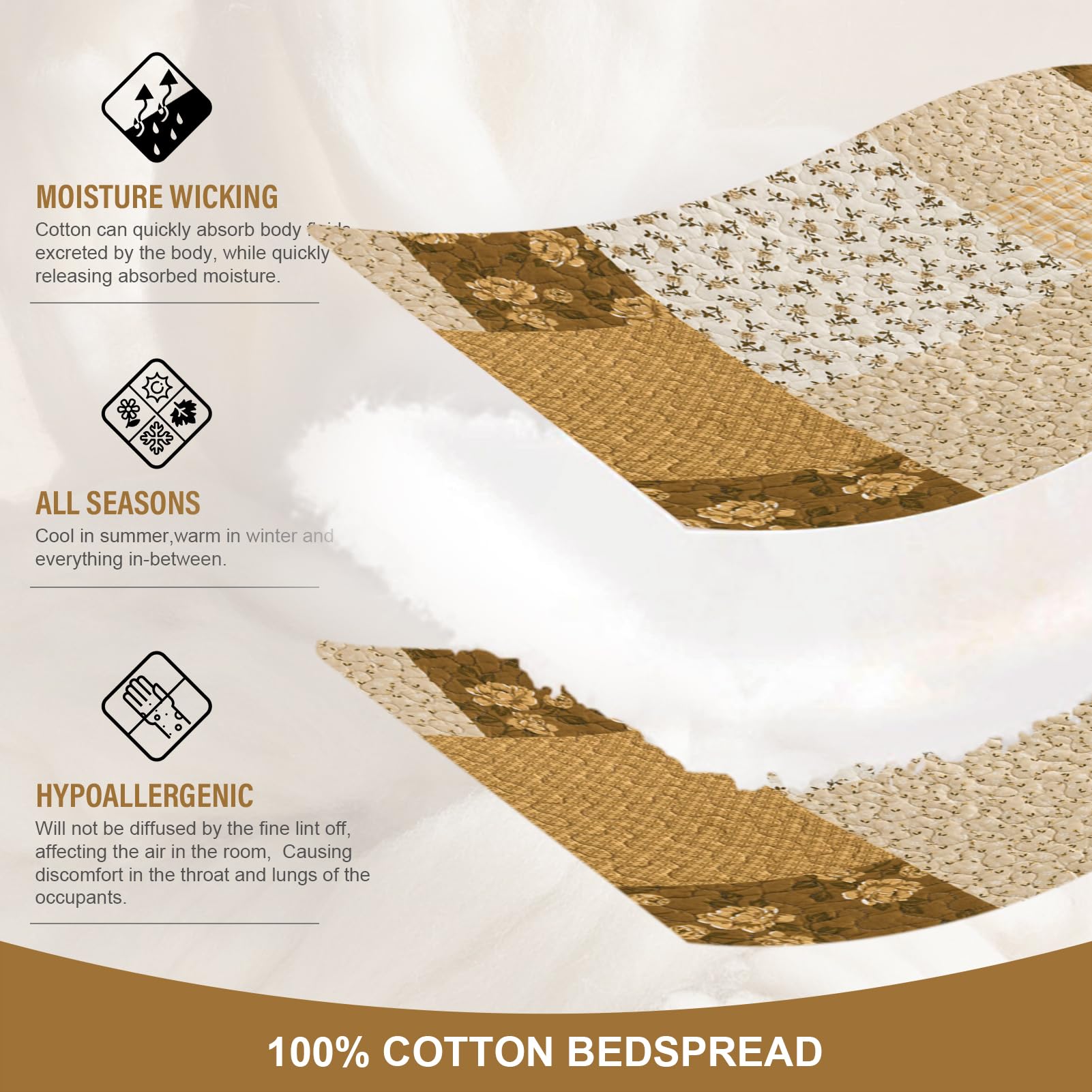 Colcha California King de 100% Algodón, Extra Grande - Imagen 5