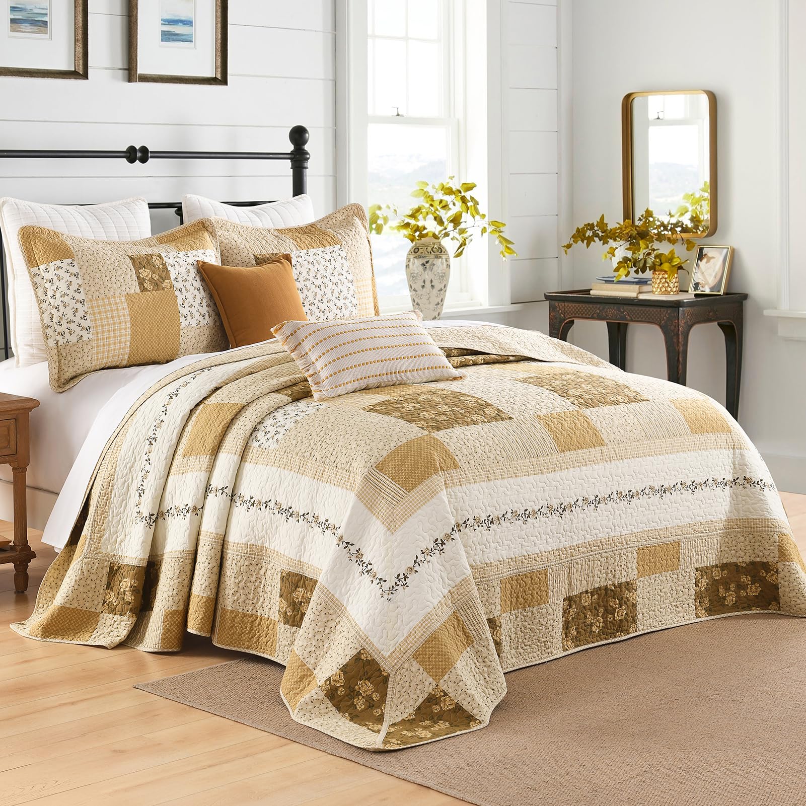 Colcha California King de 100% Algodón, Extra Grande - Imagen 3