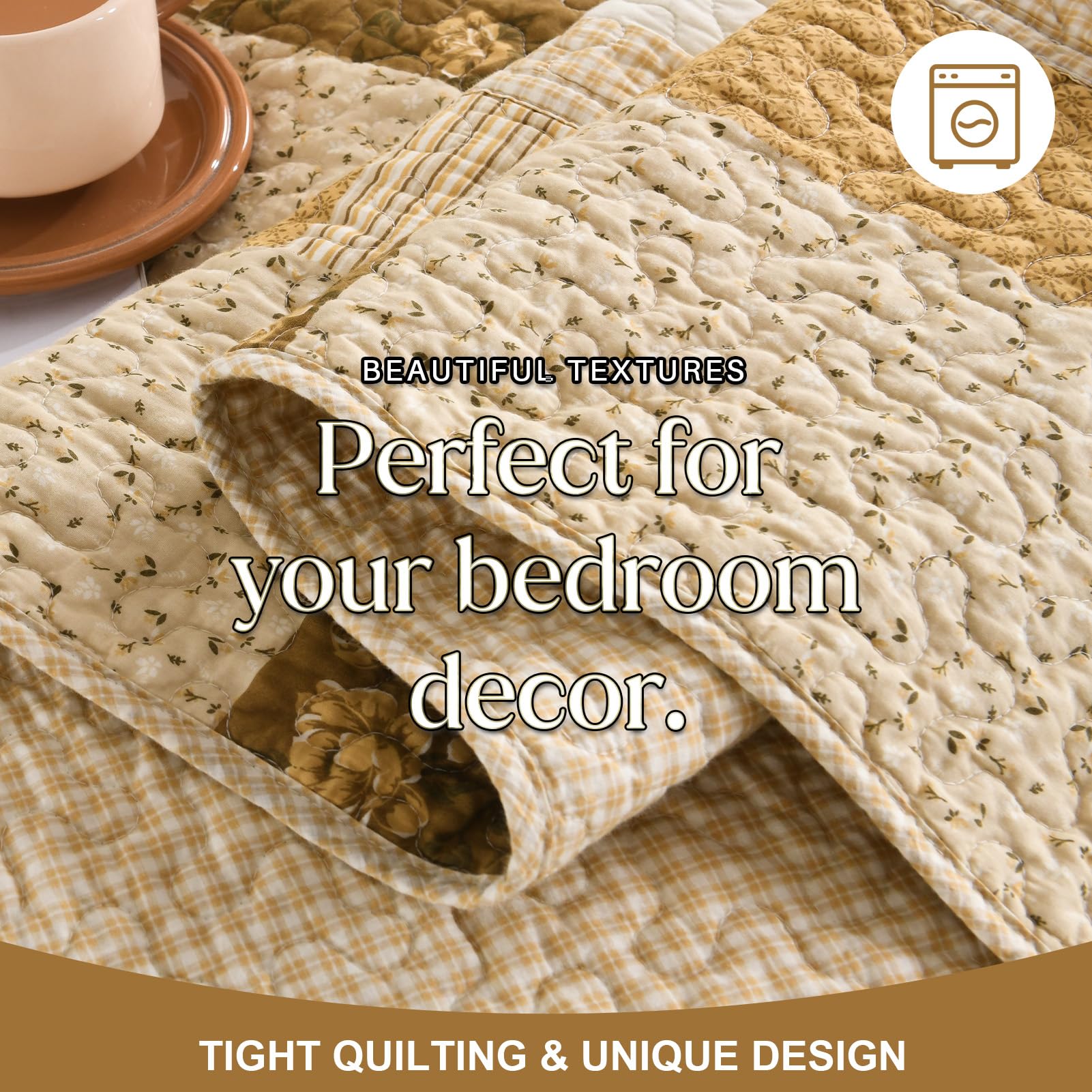 Colcha California King de 100% Algodón, Extra Grande - Imagen 6